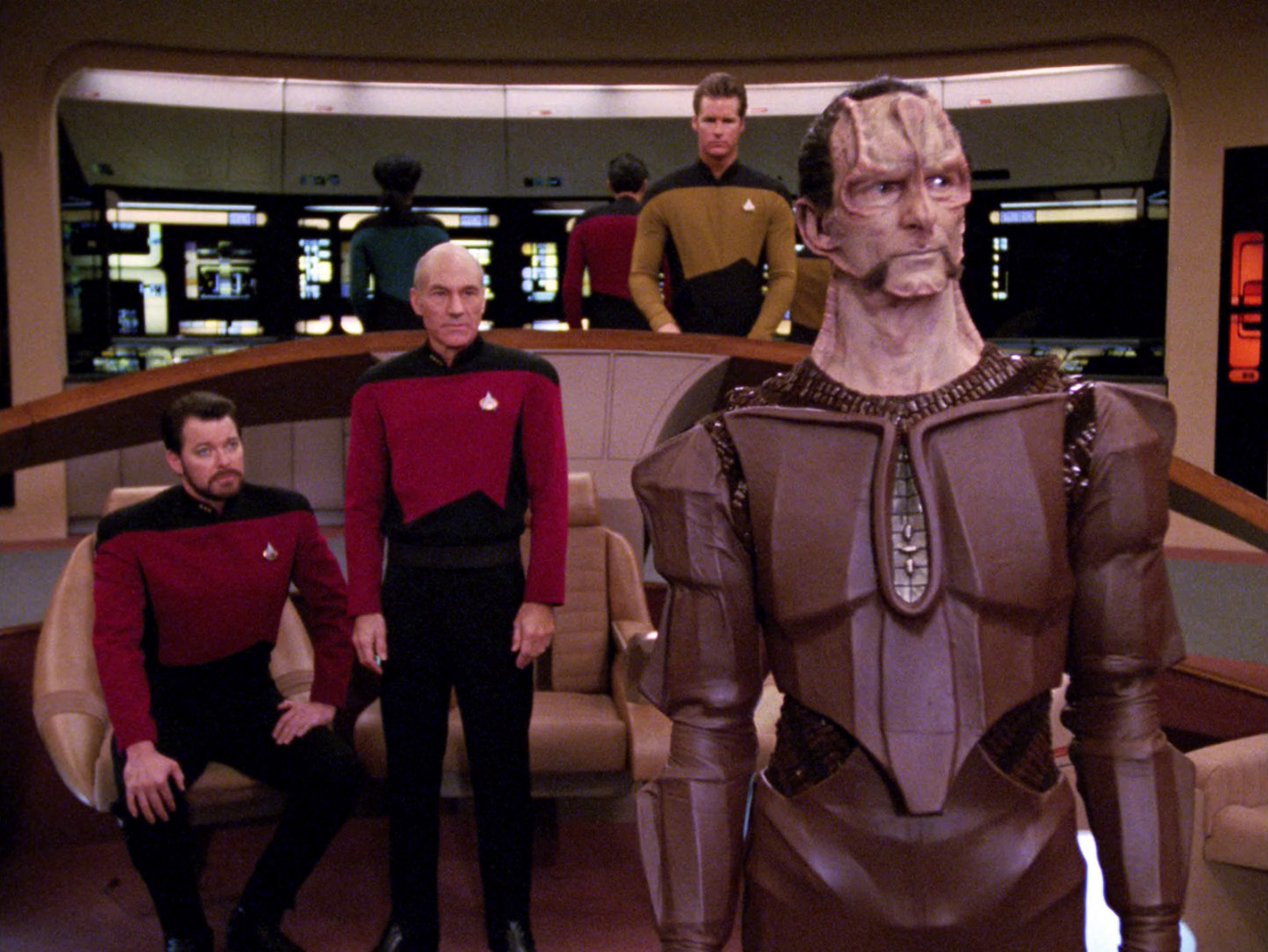 The first appearance of the Cardassians in Star Trek: The Next Generation -...